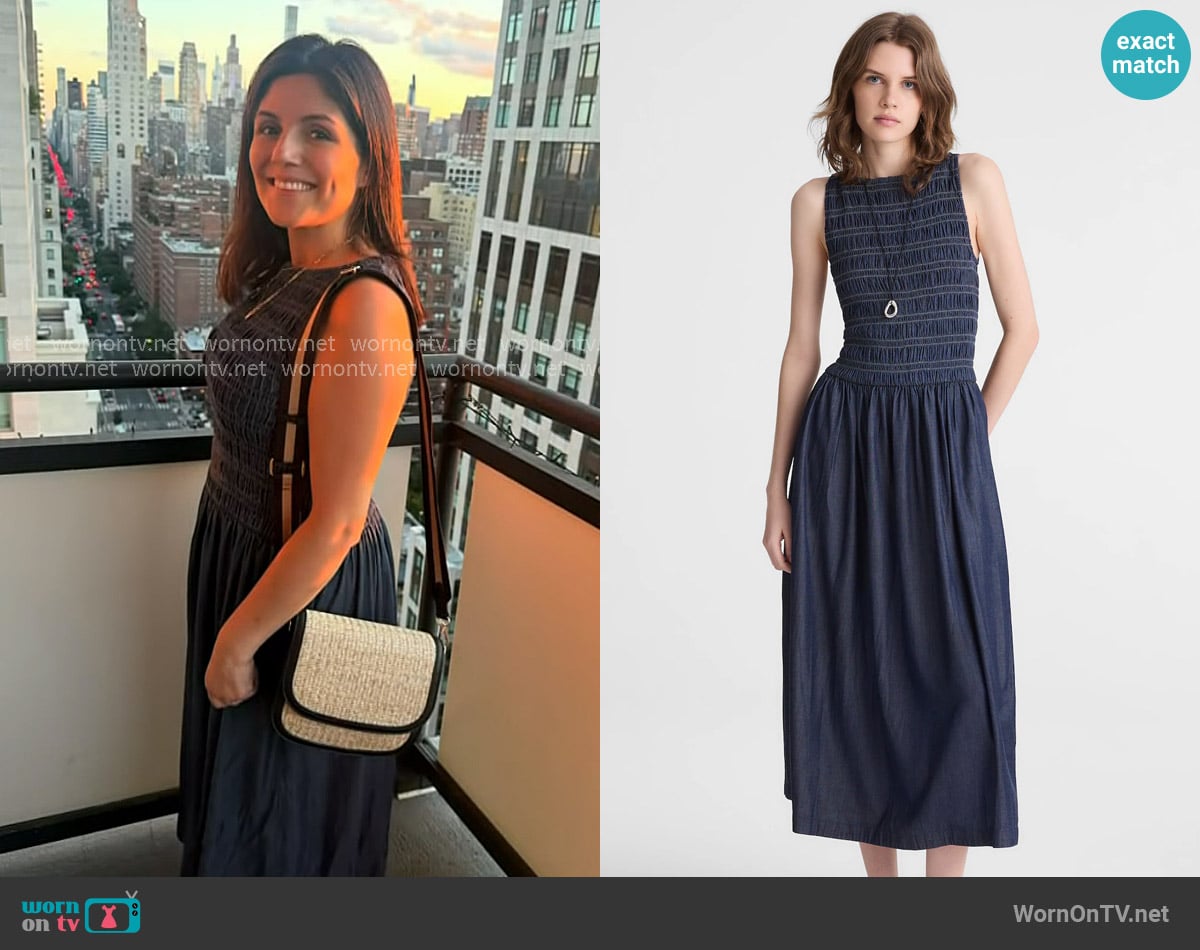 Adrianna’s navy smocked dress on Today Adrianna’s navy smocked dress on Today