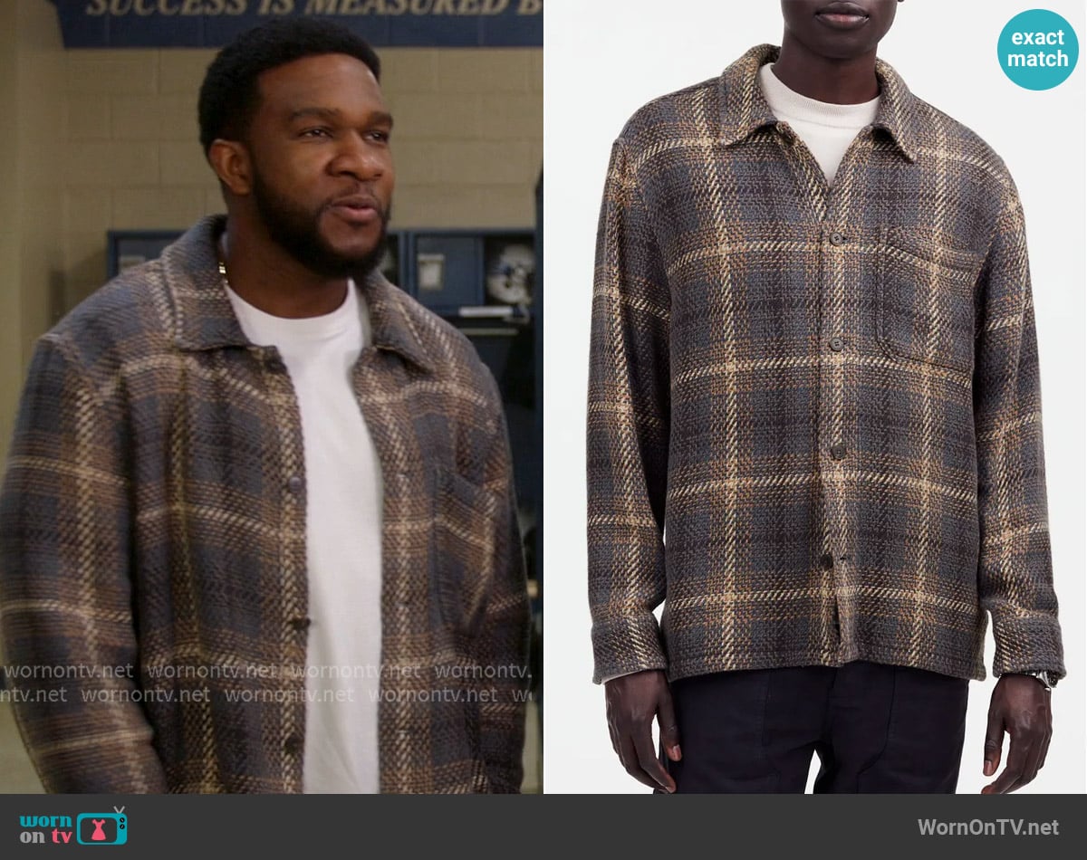 Madewell Plaid Twill Boxy Shirt Jacket worn by Cassius (Osy Ikhile) on All American