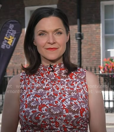Maggie’s floral print mock neck dress on Good Morning America