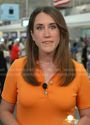 Maggie’s orange ribbed polo on Today