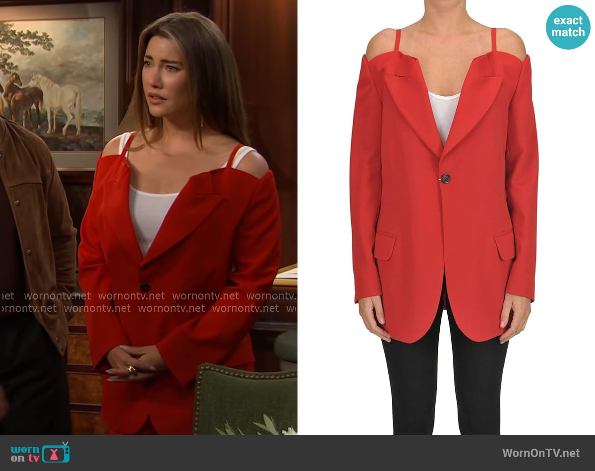 Maison Margiela Cutout Blazer worn by Steffy Forrester (Jacqueline MacInnes Wood) on The Bold and the Beautiful