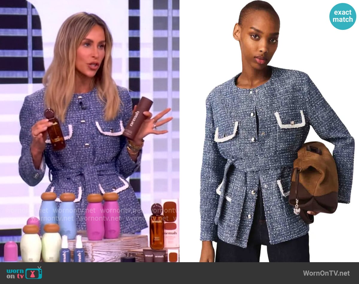 Maje 4-pocket tweed jacket worn by Mary Lawless Lee on The View