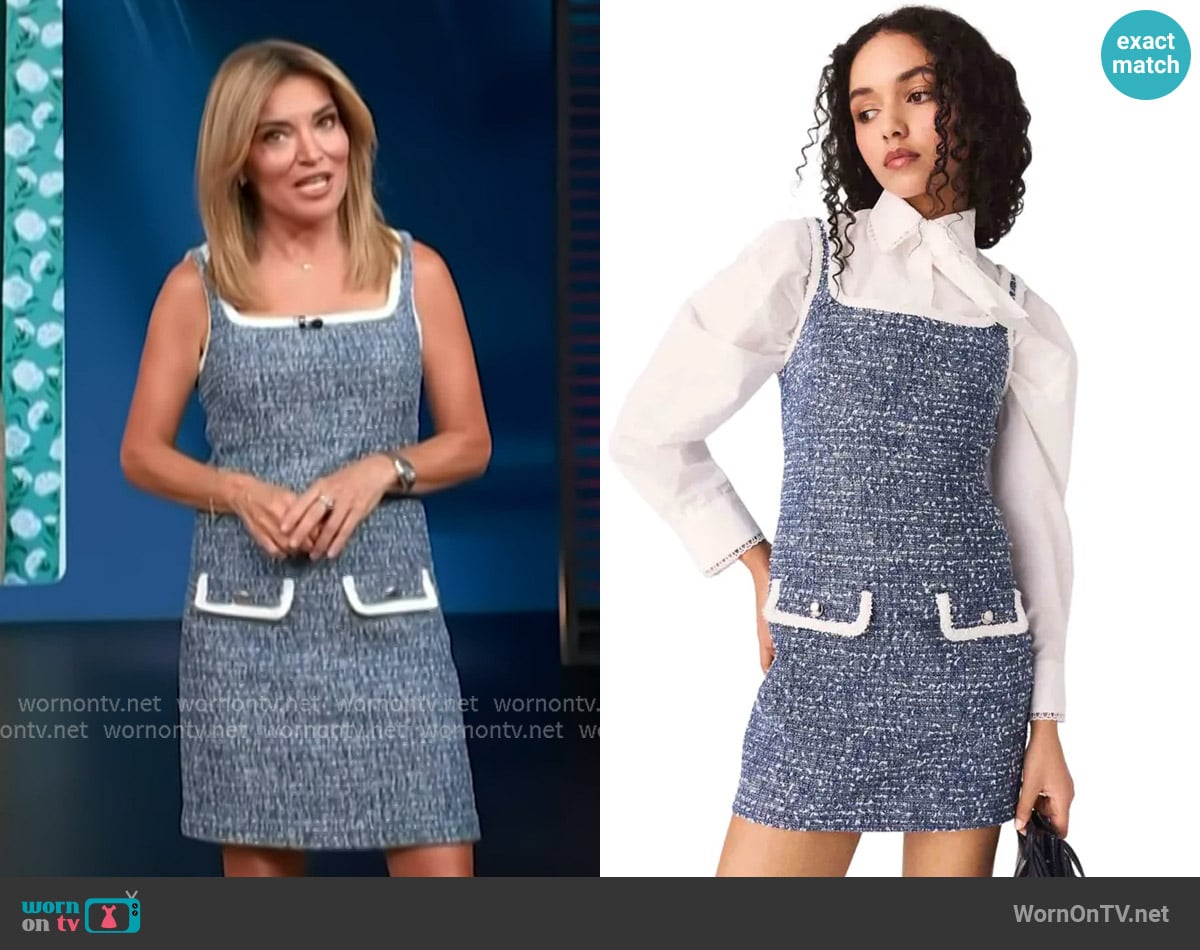 Maje Short tweed dress worn by Kit Hoover on Access Hollywood