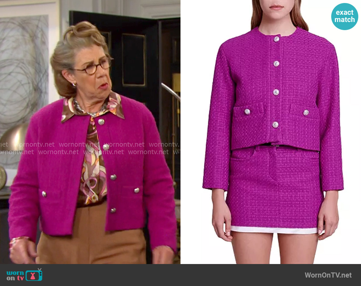 Maje Vienna Jacket worn by Rita Beacon (Maggie Carney) on Days of our Lives