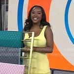 Makho’s yellow sleeveless pleated dress on Today