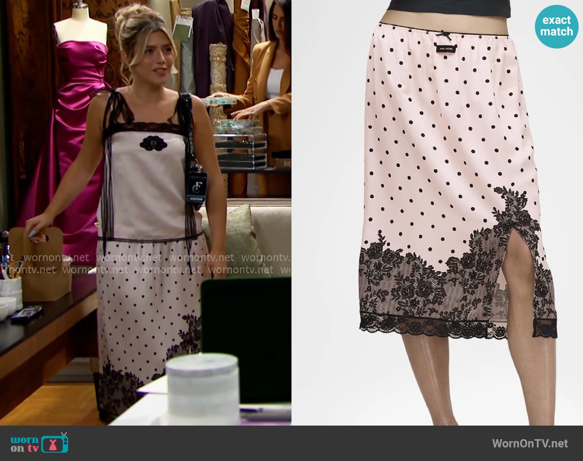 Marc Jacobs Trompe L'oeil Dots Skirt worn by Jessica (Sissy Sheridan) on The Bold and the Beautiful