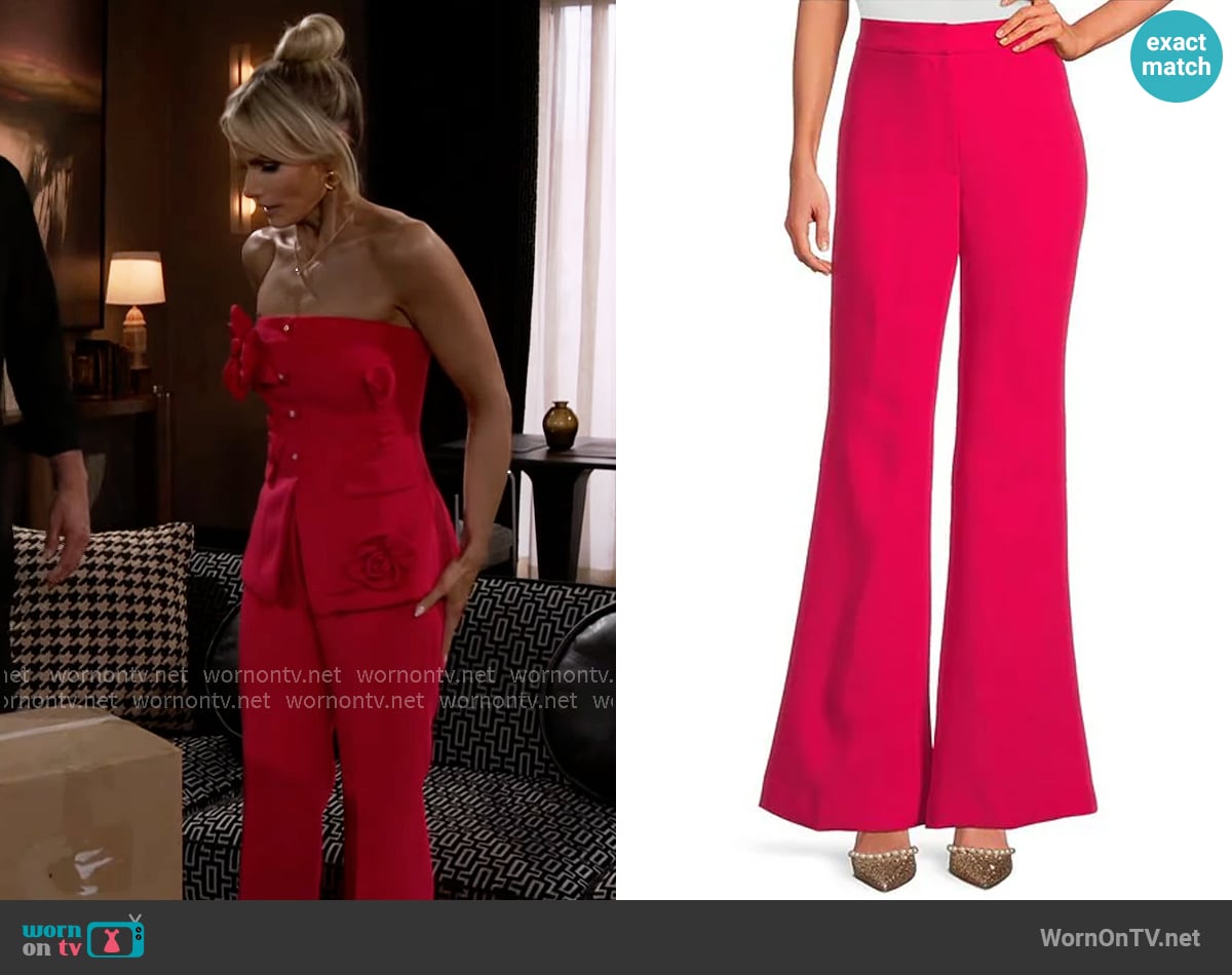 Marchesa Rosalie Stretch Crepe Flare Leg Pants worn by Vanessa McBride (Lauren Buglioli) on Beyond the Gates