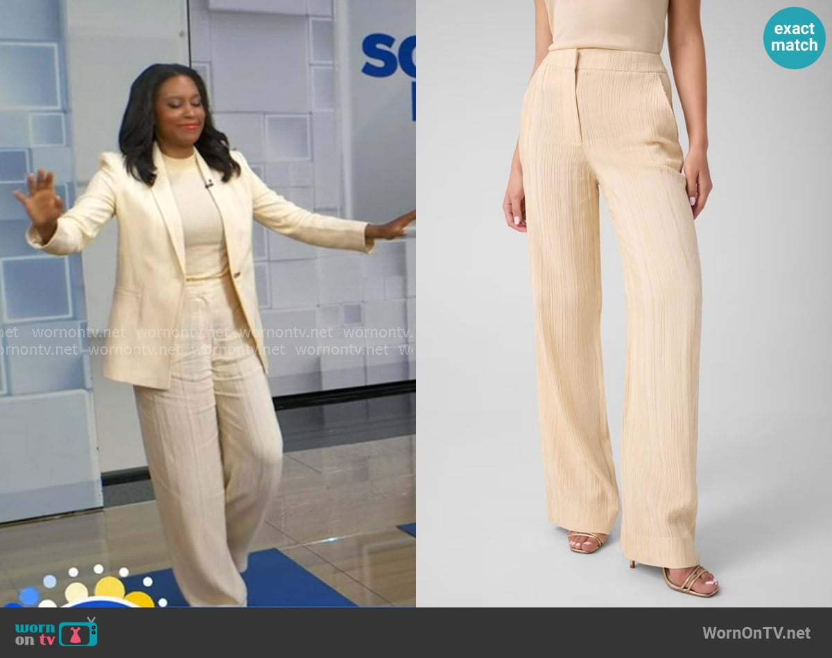 Marciano Elastic-waist Pants in Yellow worn by Rachel Scott on Good Morning America