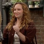 Mariah's brown jacket and bag on The Young and the Restless