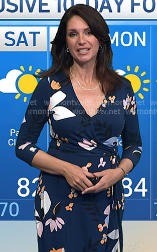 Maria’s navy floral wrap dress on Today