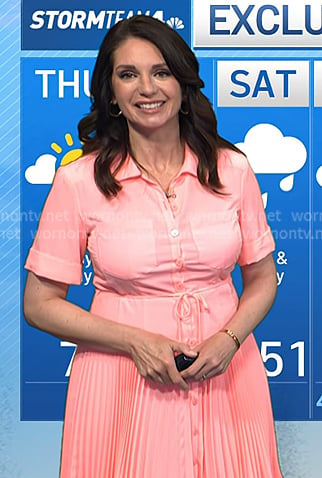 Maria’s pink pleated shirtdress on Today