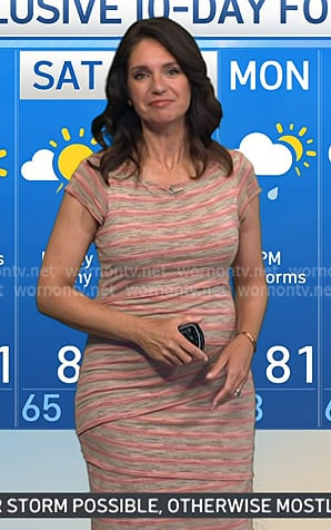 Maria’s pink stripe layered dress on Today