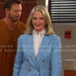 Marlena’s light blue blazer and pant suit on Days of our Lives Marlena’s light blue blazer and pant suit on Days of our Lives