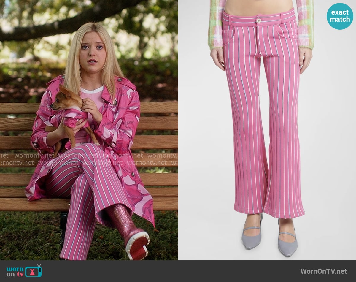 Marni Low-Rise Striped Flare Trousers worn by Elle Woods (Lexi Minetree) on Elle
