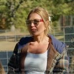 Masha’s navy plaid hooded jacket on The McBee Dynasty Real American Cowboys