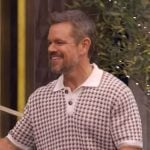 Matt Damon’s houndstooth polo on Live with Kelly and Mark