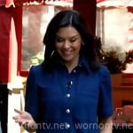 Meg Oliver's denim mini dress on CBS Mornings