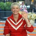 Megan Rapinoe’s red chevron stripe track jacket on Today