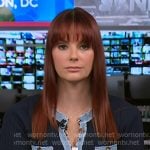 Melanie Zanona's navy denim trim dress on NBC News Daily
