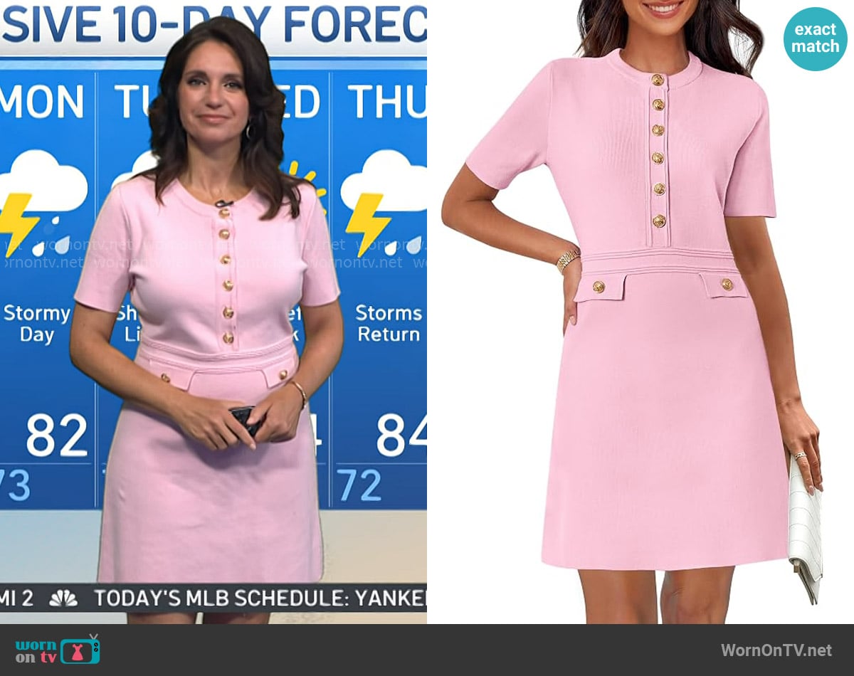 Maria’s pink button front dress on Today