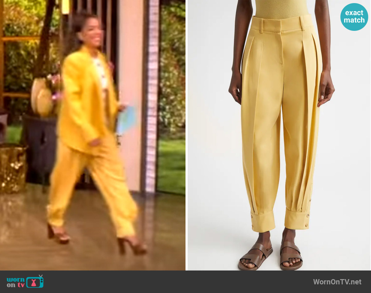 Michael Kors Collection Cuffed Silk Gabardine Carrot Pants worn by Sunny Hostin on The View