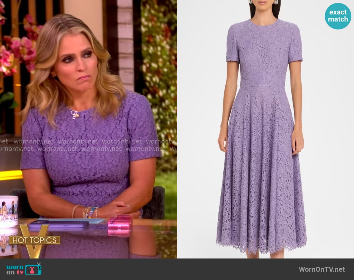 Sara’s lilac floral lace dress on The View