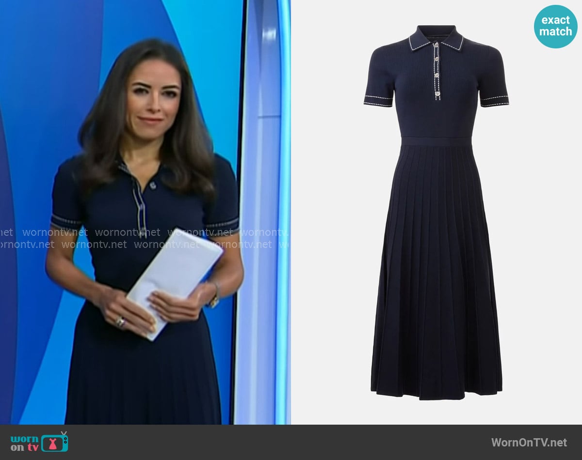 MICHAEL Michael Kors Stretch Knit Polo Midi Dress worn by Kaylee Hartung on Today
