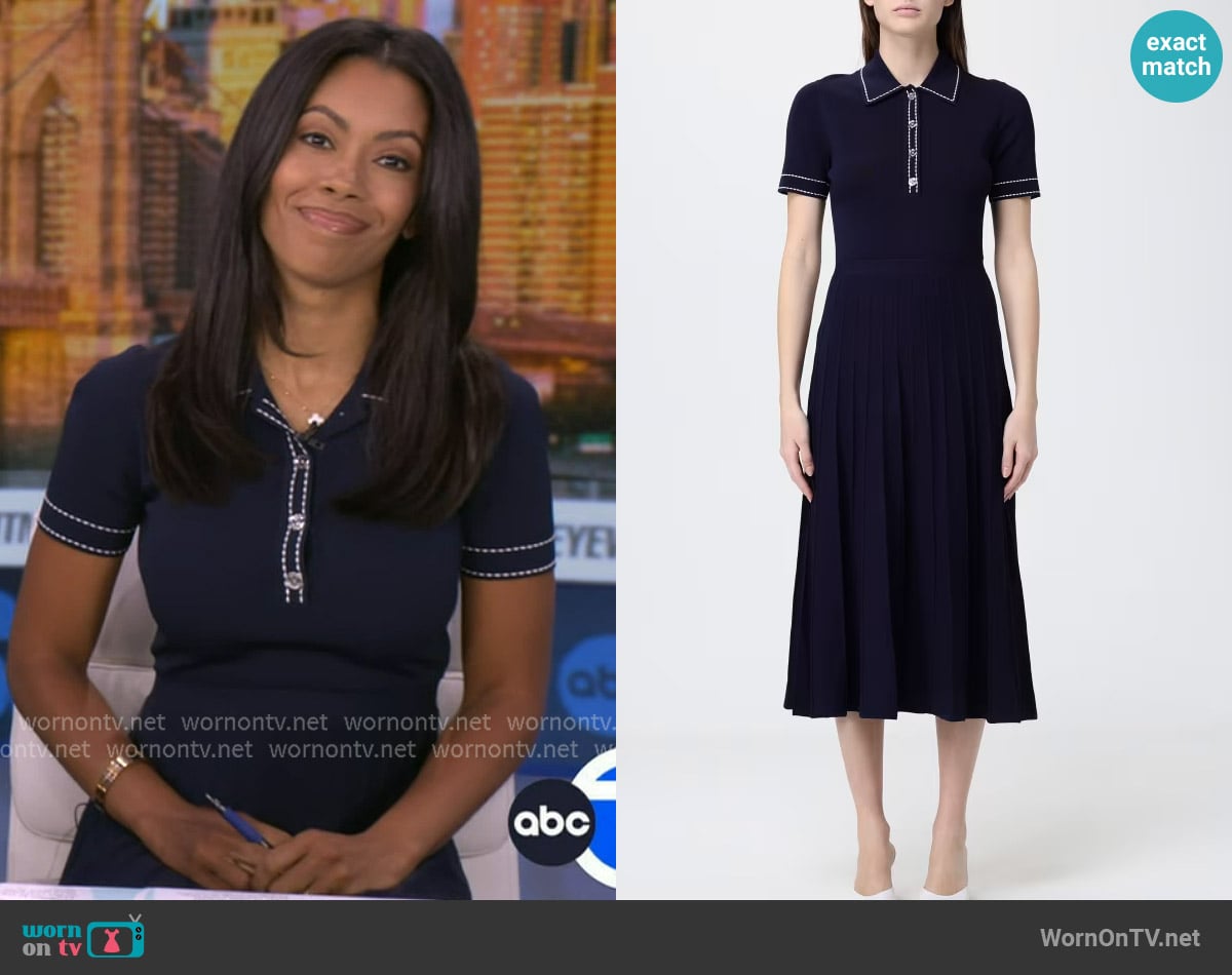 MICHAEL Michael Kors Stretch Knit Polo Midi Dress worn by Shirleen Allicot on Good Morning America