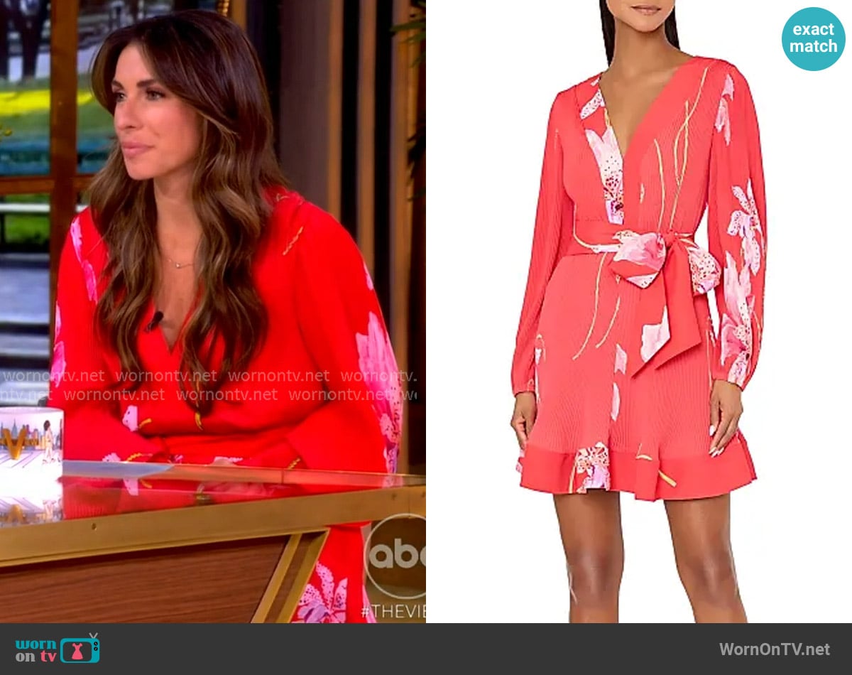 Milly Liv Pleated Floral Minidress worn by Alyssa Farah Griffin on The View