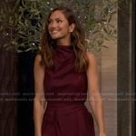 Minka Kelly’s burgundy satin top and pants on Live with Kelly and Mark