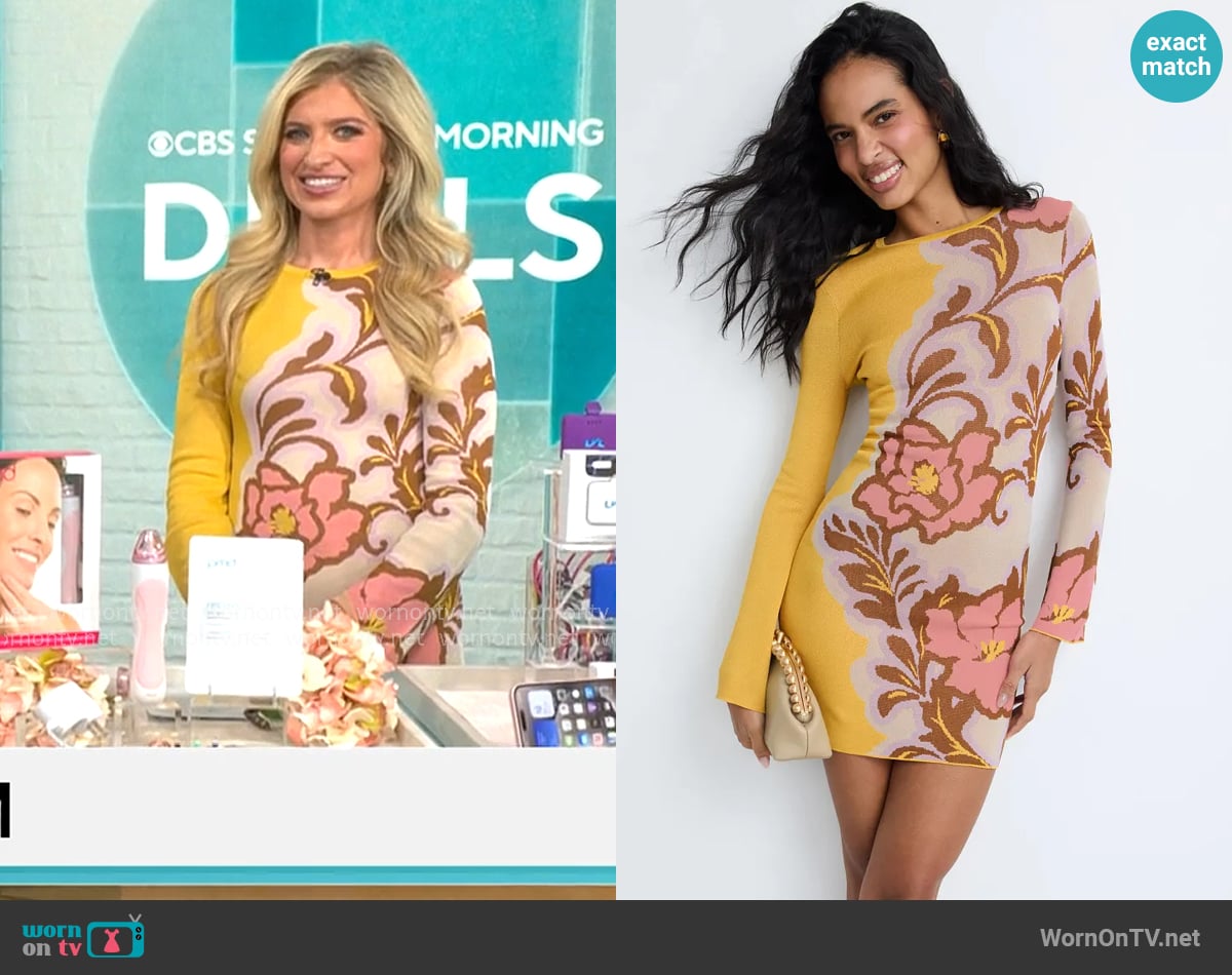 MISA Los Angeles Jayde Mini Dress worn by Ashley Bellman on CBS Mornings