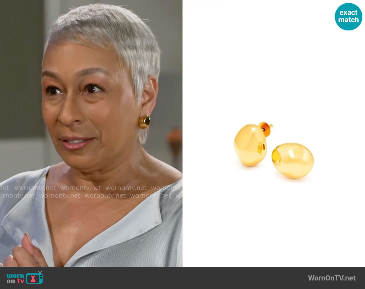 Misho Mini Droplet Studs worn by Anita Dupree (Tamara Tunie) on Beyond the Gates
