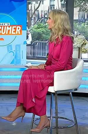 Misty Belles’s pink wrap shirtdress on Today