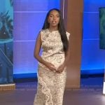 Mona’s animal print lace inset top and skirt on Extra
