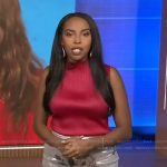 Mona’s metallic floral skirt on Extra