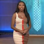 Mona’s striped button down dress on Extra