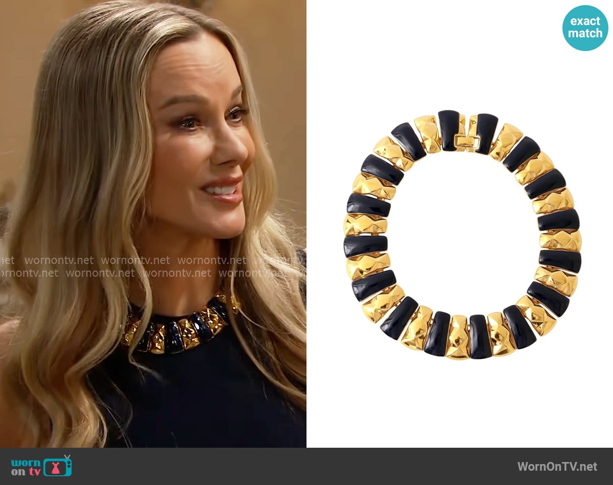 Monet Vintage Geometric Enamel Bar Collar worn by Donna Logan (Jennifer Gareis) on The Bold and the Beautiful