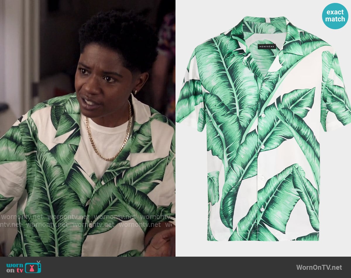 Monfrere Bond Beverly Hills Palms Camp Shirt worn by Tamia Cooper (Bre Z) on All American