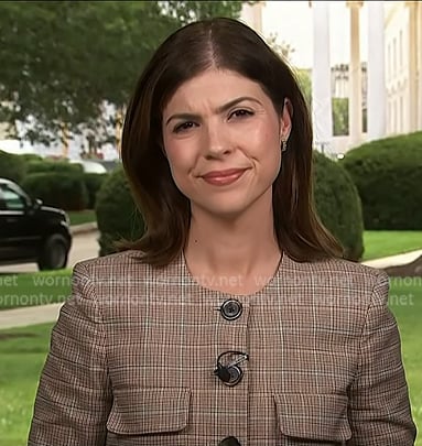 Monica Alba’s brown plaid jacket on NBC News Daily