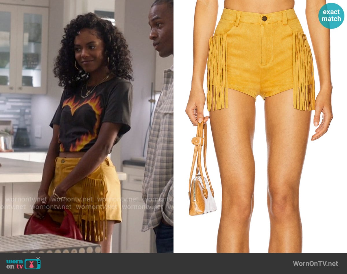 More to Come Autumn Fringe Short worn by Lena (Cle'era Hollingsworth) on All American