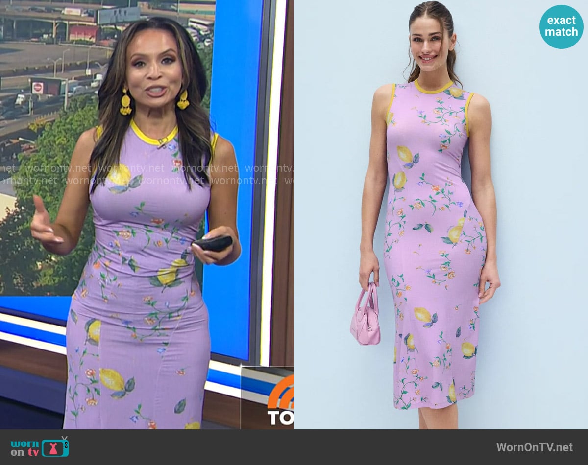 Moschino Floral-print Sleeveless Midi Dress worn by Adelle Caballero on Today