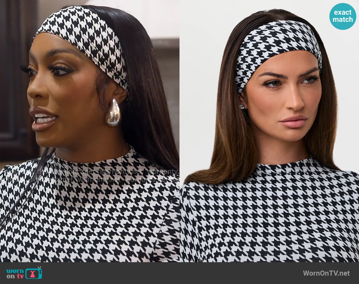 Naked Wardrobe Houndstooth Print Headband worn by Porsha Williams on The Real Housewives of Atlanta