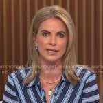 Natalie Morales’ blue striped shirtdress on CBS Mornings Natalie Morales’ blue striped shirtdress on CBS Mornings