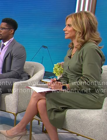 Natalie Morales’ green wrap shirtdress on CBS Mornings