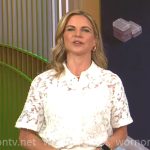 Natalie Morales’ white lace shirt on CBS Mornings