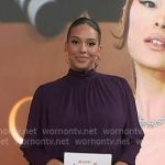 Nessa Diab’s purple gathered mock neck dress on Today