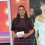 Nessa Diab’s purple slit sleeve dress on Today