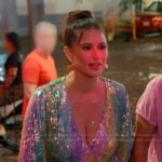 Nia’s sequin stripe tie waist dress on The Valley
