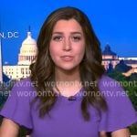 Nicole Sganga’s purple knit top on CBS Mornings Nicole Sganga’s purple knit top on CBS Mornings