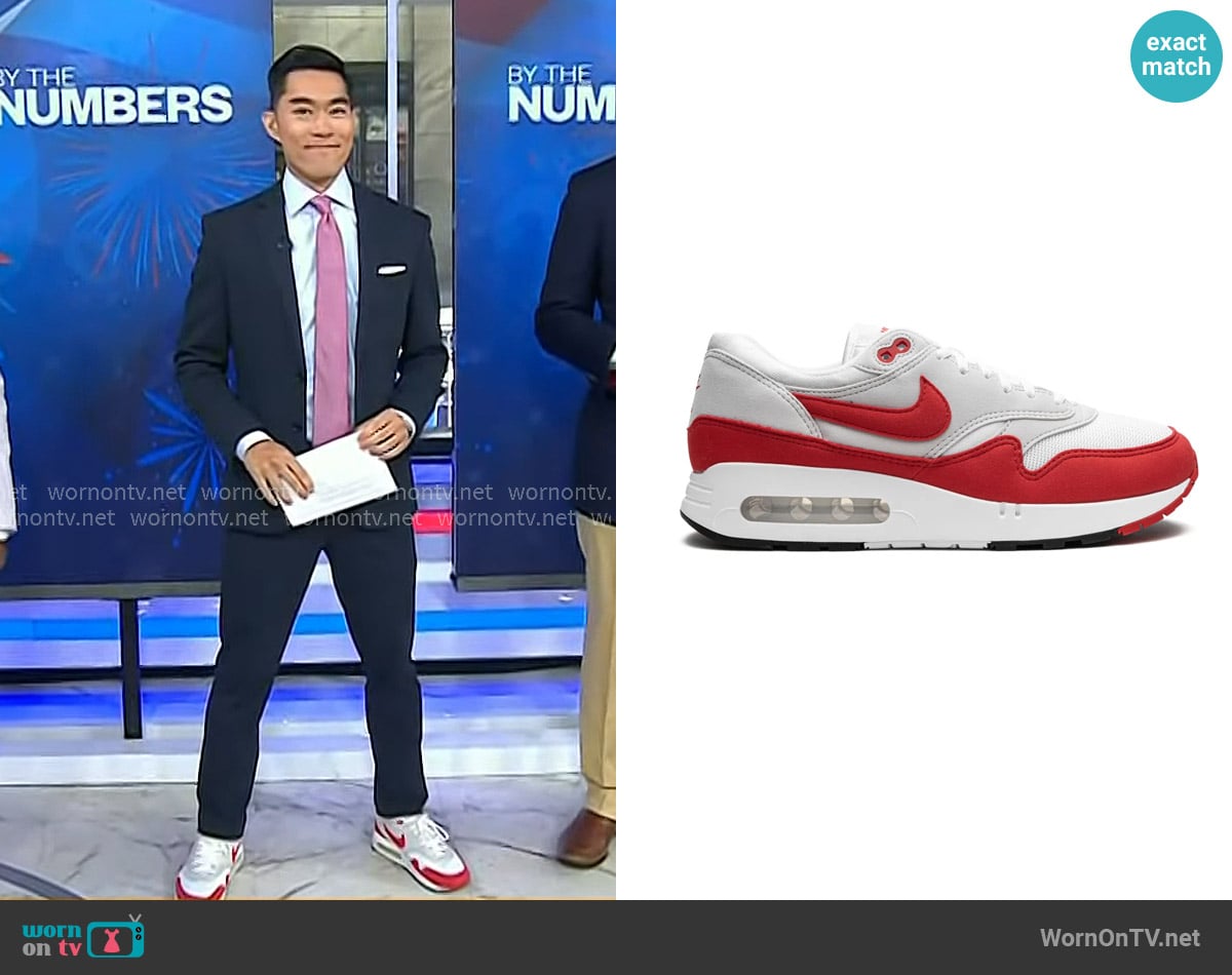 Brian Cheung’s white and red sneakers on Today Brian Cheung’s white and red sneakers on Today